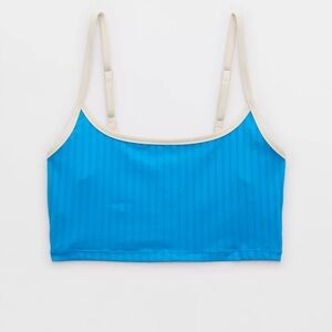 Full set- Aerie Wide Rib Scoop Longline Bikini Top and High Rise bottoms